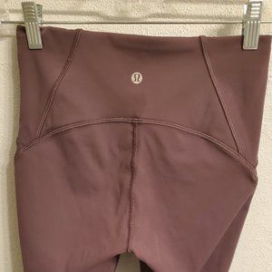 Lulu Lemon High Rise Crop Mauve Leggings Size 4